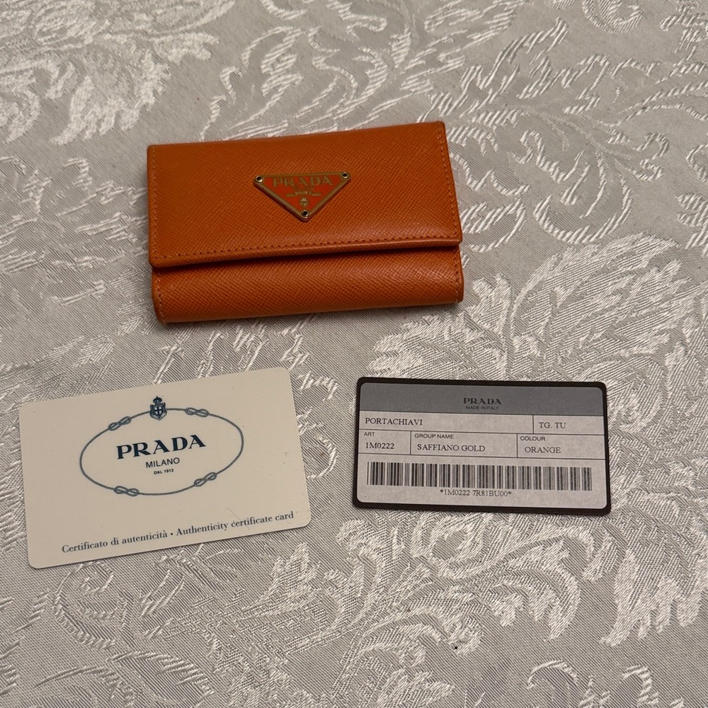 Prada Saffiano leather key holder